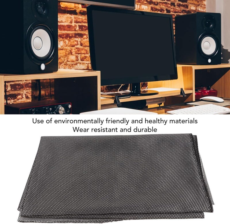 Ashata Speaker Grill Cloth, 55.1 x 35.8in Speaker Mesh Cloth, Breathable Stereo Fabric Speaker Protective Grille Cover/Protector for Home Stage Speaker KTV - Image 2